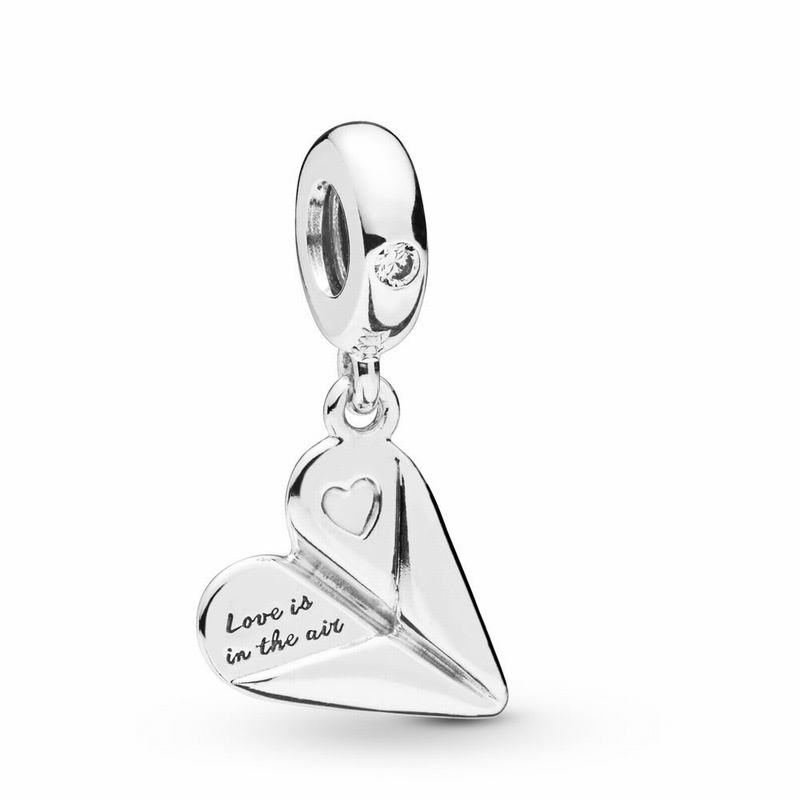 Pandora Heart Paper Plane Dangle Charm Outlet NZ, Sterling Silver (269518-NST)